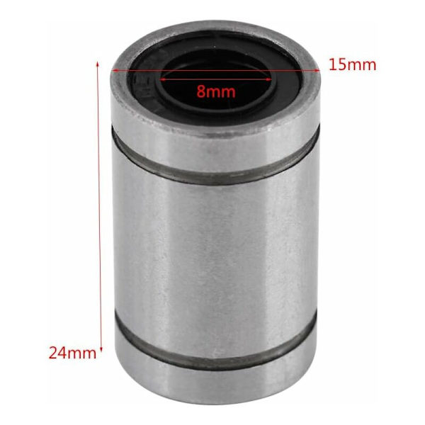 10 st LM8UU 8mm Linjära Kullager Dubbeltätat Ring för Stång 3D-skrivare CNC-delar