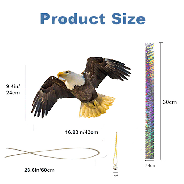 Trädgårdsfågelavvisande artefakt Storm Eagle 2D akrylmaterial innergård realistiska hantverksdekorationer simuleringsdjur 5
