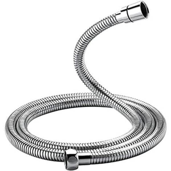 Anti-twist badekarsslange, 2,0 m bruseslange, stål, sølv
