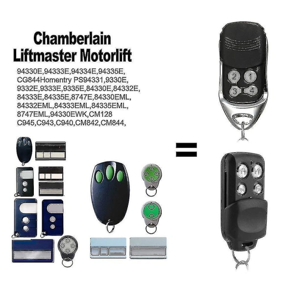 Liftmaster 94335e 84335eml D-66793 Fjärrkontroll Kompatibel med 1a5639-7 Garageport 433.92mh Style4