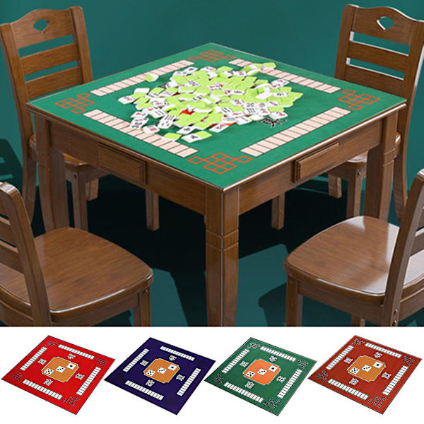 Naievear Mahjong Matte Tæt Lydløs 3D Effekt Stærk Vandabsorption Fint Broderi Skridsikker Kvadratisk Mahjong Klud Pokerbordspude Hjemmebrug Green
