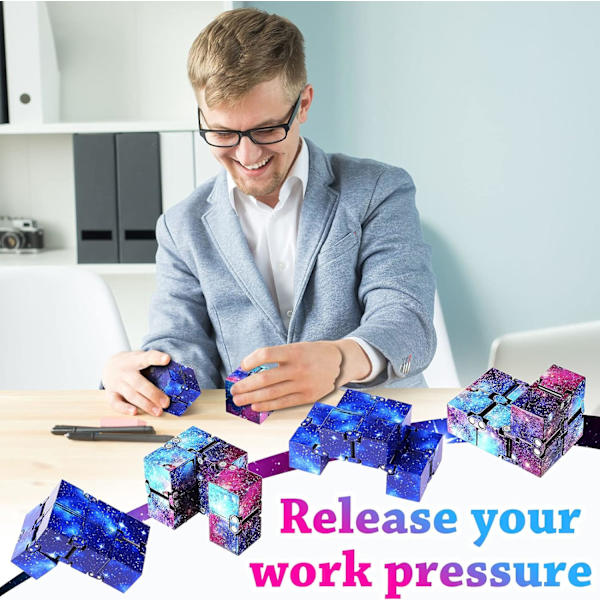 2-pack Infinity Rubiks kub leksaksklossar Fingerkuber Sensoriskt verktyg Stress- och ångestlindrande verktyg Stjärnformad Mini Rubiks kub