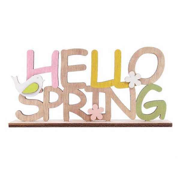 1 stk. Påske Engelsk Bogstaver Dekor Træ Engelsk Bogstaver Håndværk HELLO SPRING Bogstaver Design Håndværk Kreativ Enkel Påske Bogstaver Bordpynt