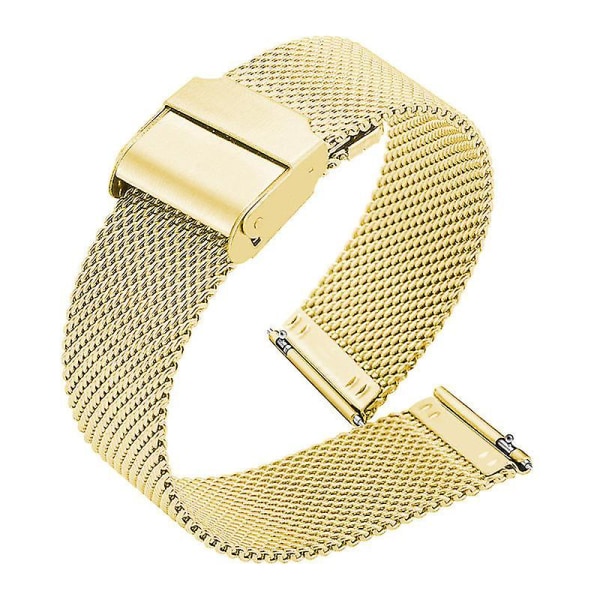 121314151617182022mm Milanese Loop Hurtigutløsning Stålrem Mann Kvinne Mesh Metall Erstatning Armbånd Klokkebånd Gold 13mm