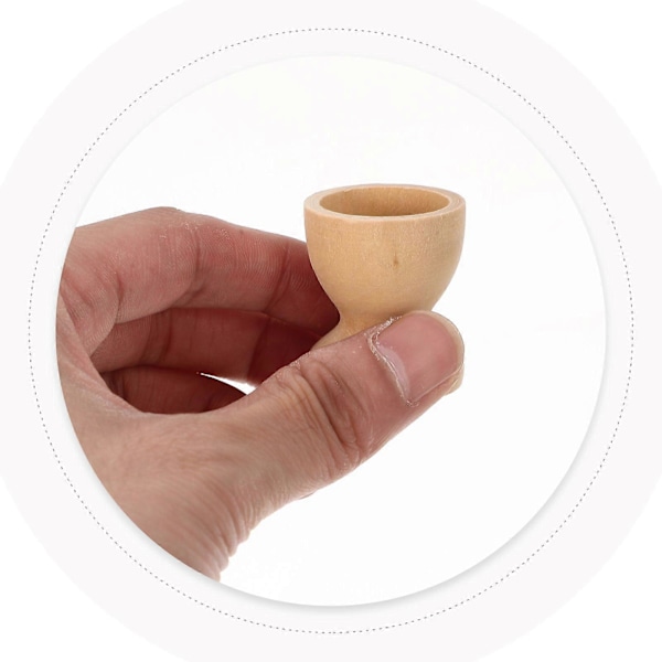 12 stk. Egg Holder i Tre Husholdnings Kjøkken Egg Koppholder Bordplate Kjøleskap Eggbrett Beholder Tre Oppbevaringsholdere (Eggbrett i Tre)