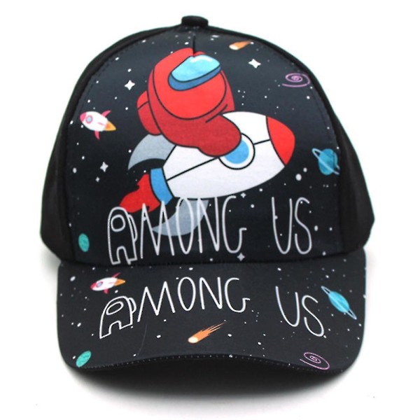 Among Us Cartoon Print Barnhattar för Barn Hippie Justerbar Casual Solskyddsmössa Trucker Cap för Pojkar Flickor A Pattern