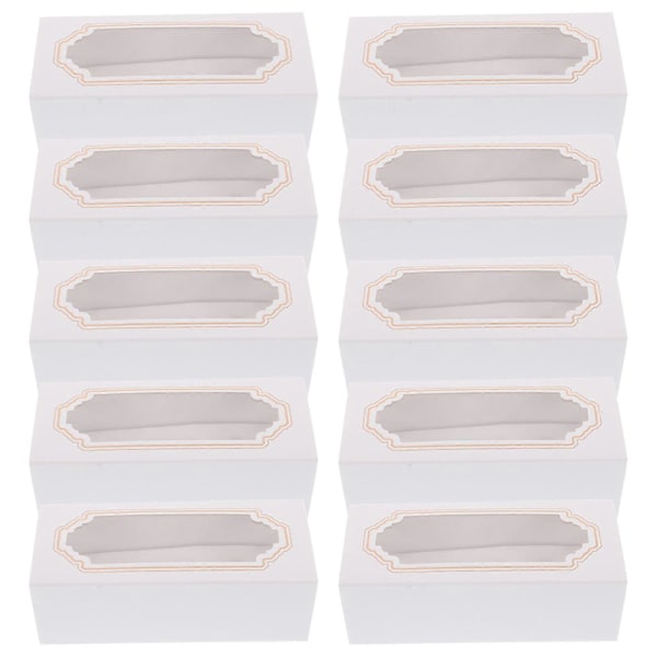10 st Pappersförpackning Macaronförpackning Dessert Transparent Förpackningslåda