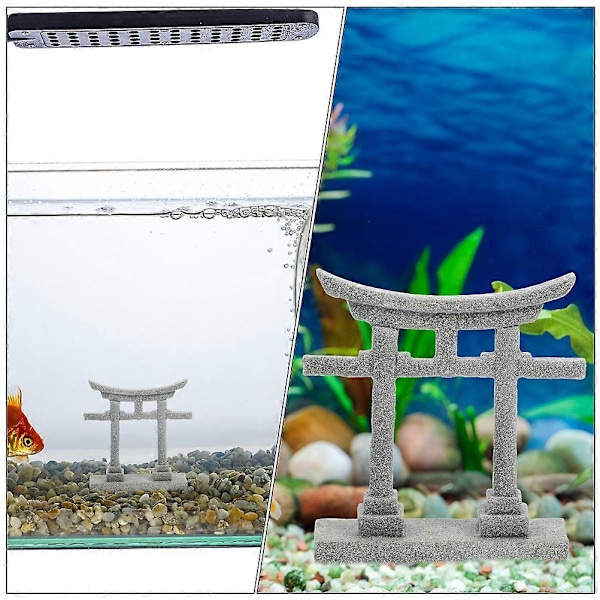 2 stk. Torii-port for hagesimulering, ornament, akvarielandskap, rekvisitt, sandbord, mikro-landskapsdekorasjon