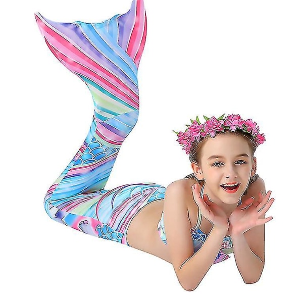 3pcs Girls Swimsuits Mermaid For Swimming Mermaid Costume Bikini Set style3 120