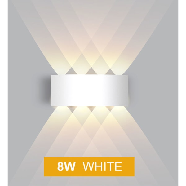 8W Vägglampa med Rörelsesensor, Automatisk På/Av Vägglampa Varmvit 3000K, Vägglampssensorbelysning för Utomhus/Inomhus IP65