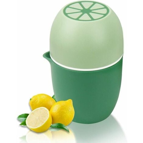 Manuell citrusjuicer med unik citronformad design Två användningssätt för olika frukter (grön)