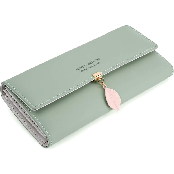 Stor damelommebok, damelommebok med stor kapasitet, elegant damelommebok, lang damelommebok med mobiltelefonrom
