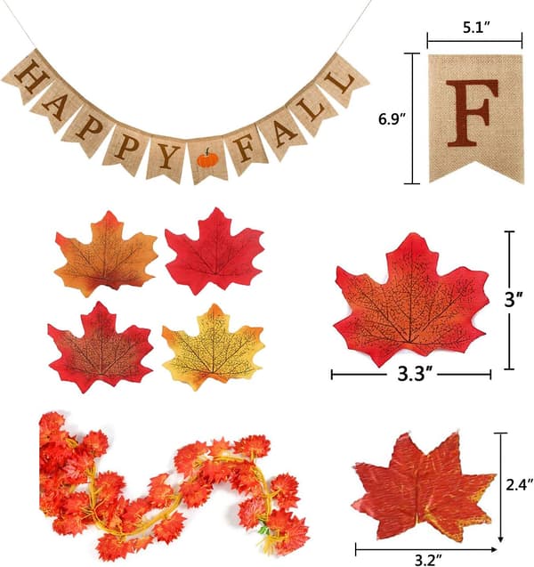Efterår Græskar Sækkelærred Banner Efterår Sækkelærred Banner Buffalo Plaid Græskar Krans Thanksgiving Høst