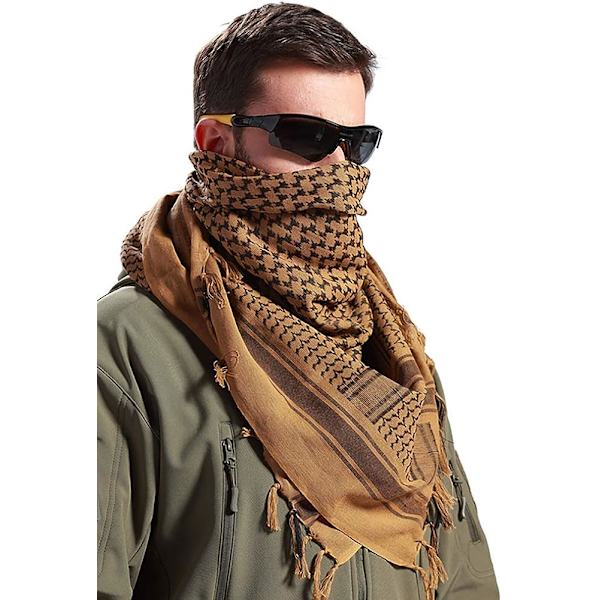100% Bomulls skjerf Militær Shemagh Arab Taktisk Ørken Keffiyeh Tykkere Hode Hals Skjerf Wrap