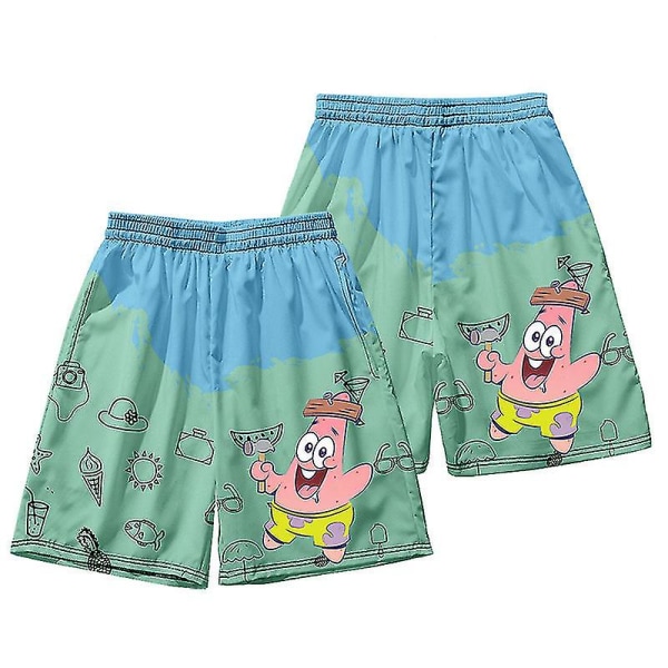 Mænds Badetøj Patrick Star Korte Strandshorts Bukser Hurtigtørrende Strandtøj Badebukser Badetøj Surf Board Bukser DK1 M