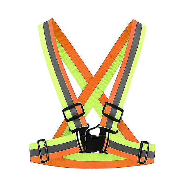 Reflekterende Vest Unisex Høy Synlighet Justerbar Sikkerhetsvest Elastisk Stripe Sikkerhet Trafikk Natt Arbeid Løping Sykling Vest Green Gray Orange