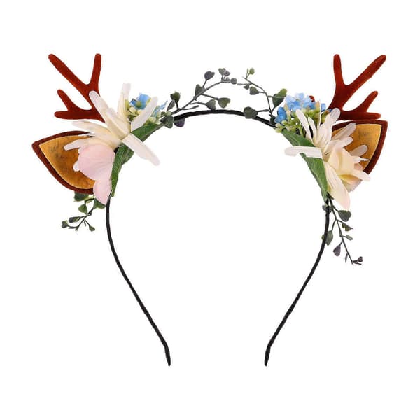 Minkissy Jule-reinsdyrhodebånd Gevir Blomsterhår Julehodeplagg Hårtilbehør