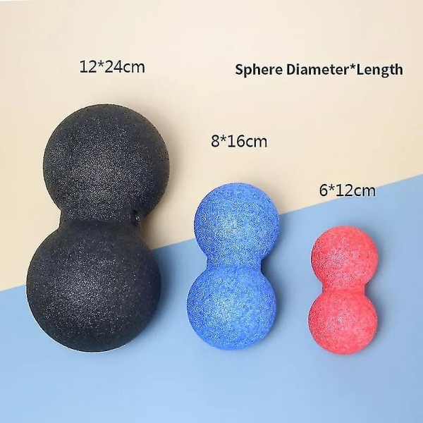 2024 3-pack Yoga Massage Fitness Boll Foam Roller Set för Ryggsmärta Själv-Myofascial Behandling Pilates Muskelavslappning Övningar_GET IT Gifts Black 8cm