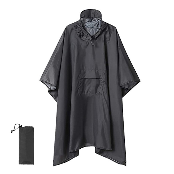 Utomhus bergsklättringsregnrock tre-i-ett multifunktionell vuxen cape regnrock PU vattentät 210T polyestermatta canopy grey