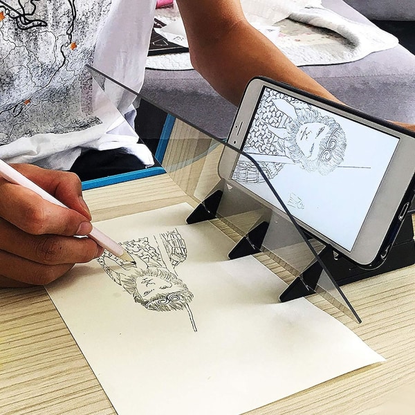 Bärbar 20 * 13,5 cm ritprojektor i akryl Lämplig för animationsmålning Konst Sketch Hantverk