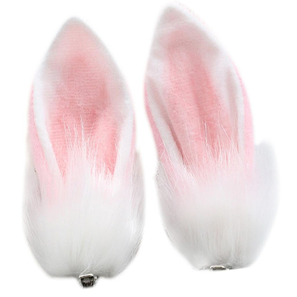 Cosplay-jänis- ja ankankoukkuklipsit Anime-hiusneulat Pääpanta Goottilainen hiusklipsu Pink and white powde