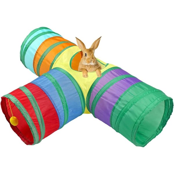 Cat Tunnel Toy Hopfällbar Pet Tunnel Tube Interactive Toy Cat Tunnel Leksaker för katter, valpar, kaniner, marsvin inomhus och utomhusbruk（T -Tunnel）