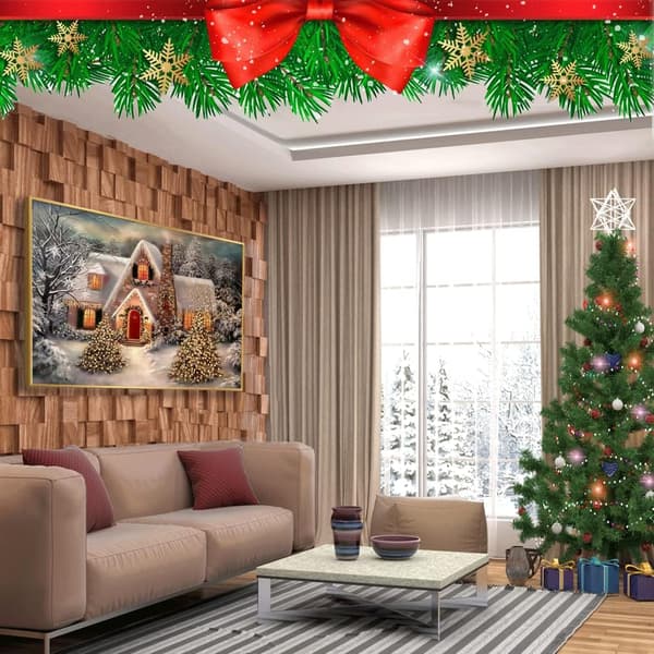 5D DIY Juldiamantmålning Dekoration Present Snöhus