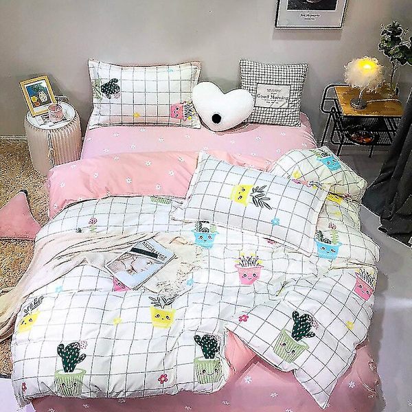 3/4 osainen sarja Kawaii Snoopy sarjakuva puuvillapeitto kattaa arkin tyynyliinan anime mukava pehmeä kotitalousvuodevaatteet lahjat 4piece set200x230cm yangqishenghuo