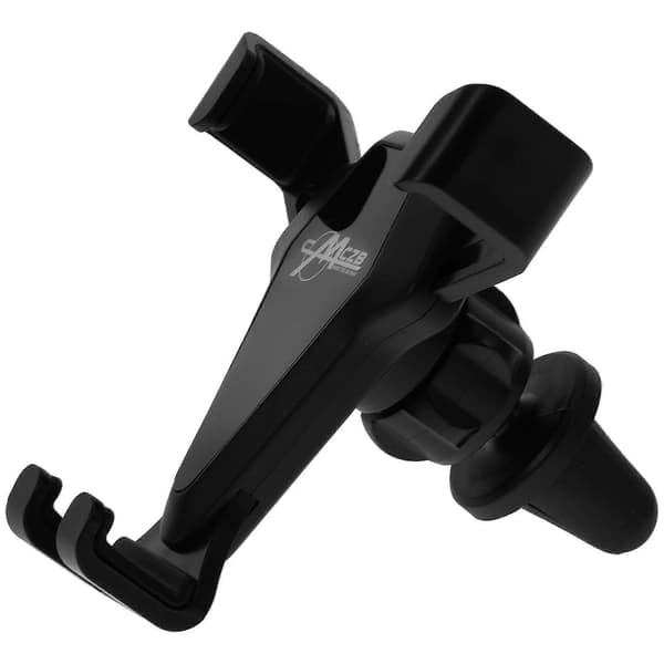 1 stk. ABS 4-6 tommer biludluftningsholder Universal Gravity telefonholder Sort og sølv