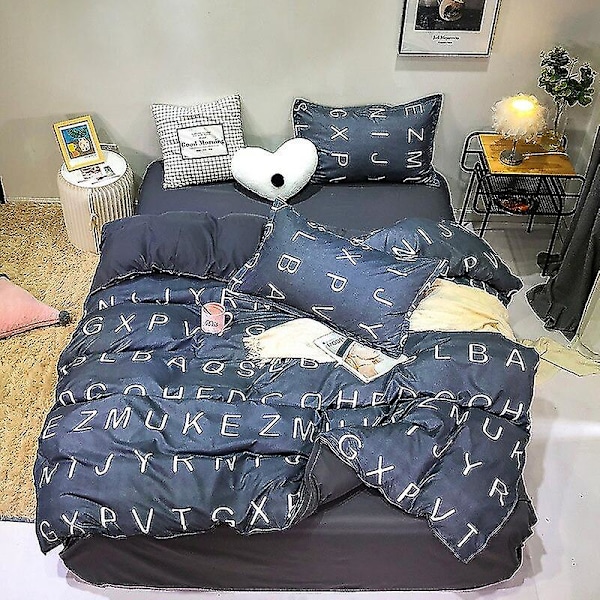 3/4 osainen sarja Kawaii Snoopy sarjakuva puuvillapeitto kattaa arkin tyynyliinan anime mukava pehmeä kotitalousvuodevaatteet lahjat 4piece set200x230cm chaoliuzimu