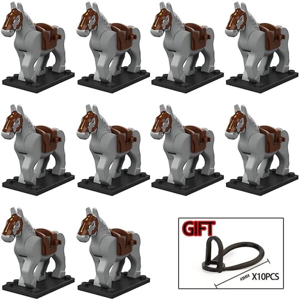 10 stk./parti Middelalderlig ridder romersk Rohan krigshest dyr byggeklodser actionfigurer legetøj til børn gave Koruit XP1007-1016 XP1007(10PCS)