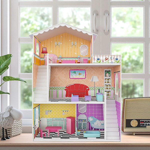 18 st Minihus Trägolv Dekorativa Små Golvplattor Kreativa Minigolvdekorationer