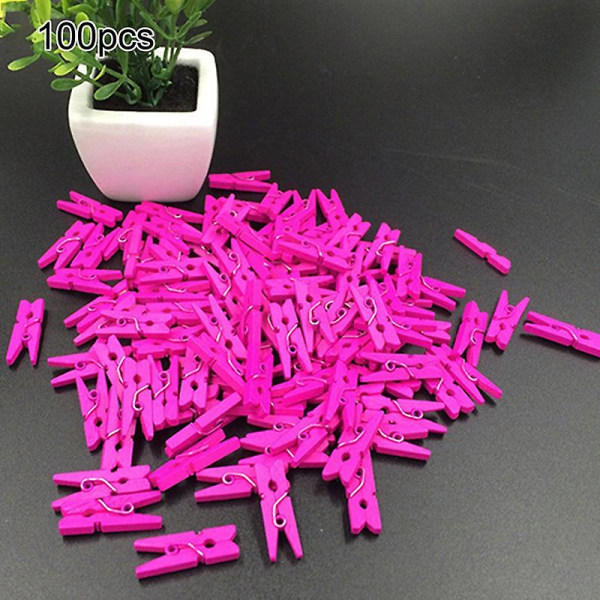 100 stk Mini Multicolor Tretre Klesbilde Papir Klype Klesklype Håndverk Klips KAESI Rose