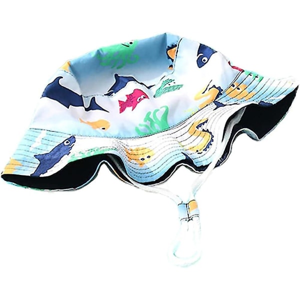 Barnhatt Justerbar Solhatt Andningsbar Strandhatt För Pojkar Flickor_ll Ocean 12-24 Months