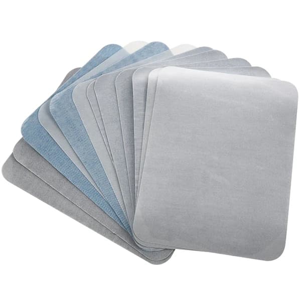 10-pack smältlimsstryklappar för reparation och dekoration av jeans, väskor och hattar.