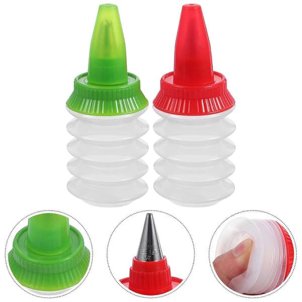 2 st kakglasyrflaskor återanvändbara plastpipflaskor glasyrkräm klämma tårtdekorationsmaterial