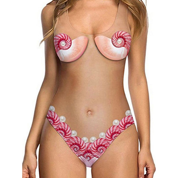Dametøj 3D Sjov Badetøj Strandtøj - Håret Bryst, Ananas, Enhjørning Print Light pink L
