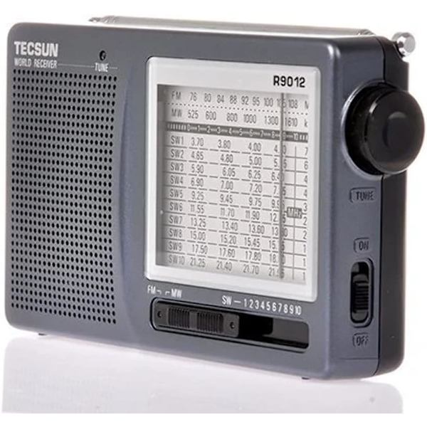 R-9012 Bärbar Digital Kortvågsradio AM/FM/SW(1-10) 12-bandsmottagare (UK-9012)