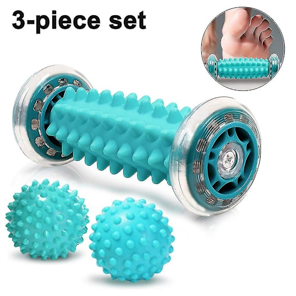 Fotmassagevals och taggig massagebollset för lindring av plantar fasciit, häl- och fotvalvsvärk, triggerpunktsbehandling, muskelåterhämtning, stressavlastning 0.5KG