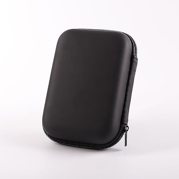 2x Hovedtelefon Data Kabel Opbevaringskasse Oplader Power Bank Opbevaringsboks Data Kabel Taske Black