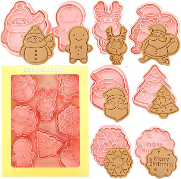 Plast Pepparkaksgubbe Snöflinga Kakform Set