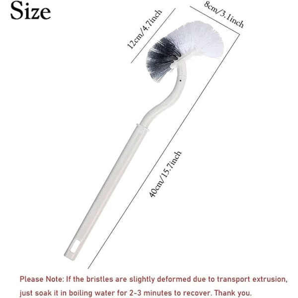 2PCS Toilet Brush Toilet Brush Plastic Long Handle Toilet Brush, with Strong Bristles for Toilet Household, Deep Cleaning, White