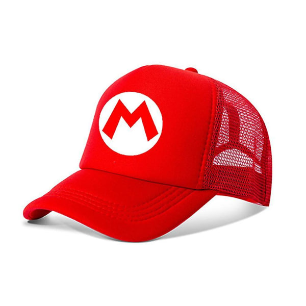 Super Mario Bros Baseball Cap Lasten Pojat Tytöt Säädettävä Hengittävä Mesh Aurinkohattu All Red