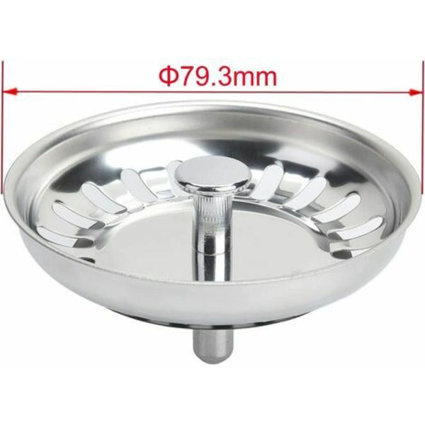Pieces Rustfrit Køkkenvask Si Filter Dobbeltlags Vaskprop Vaskdræn Til Dit Køkken Badeværelse - Diameter 79,3 mm
