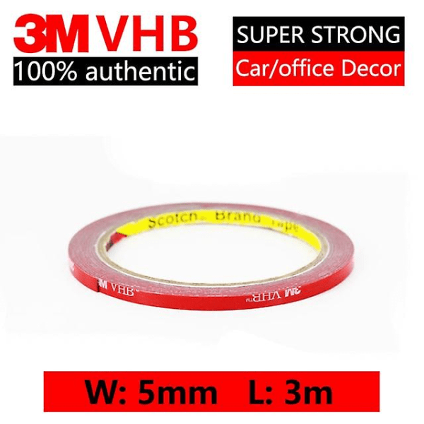 5mm x 3m 3m Vhb dobbeltsidig tape Supersterk høytemperatur gråskum Tosidig  lim for bil/hjemmeinnredning 616f | Fyndiq