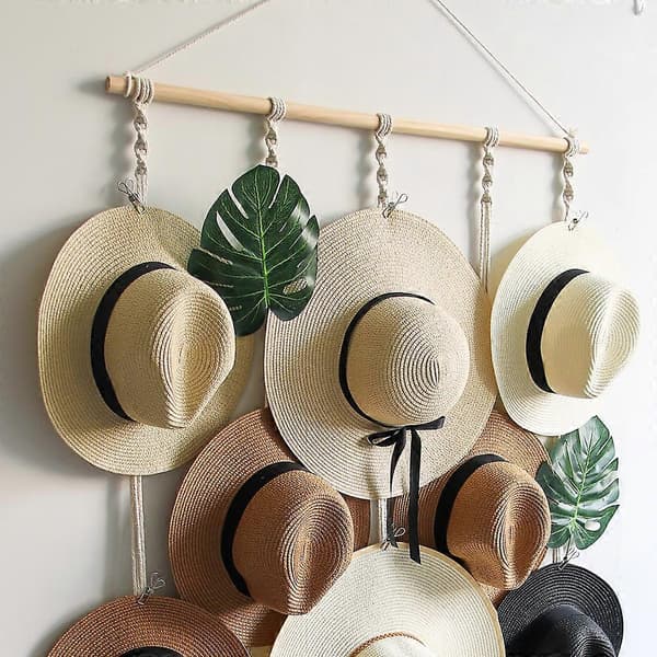 Håndvævet gobelin hat display stand med clips