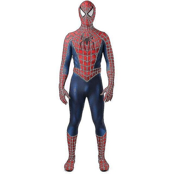 Sort/rød Tobey Maguire Spiderman kostume - perfekt til cosplay Halloween (voksne/børn) red 170