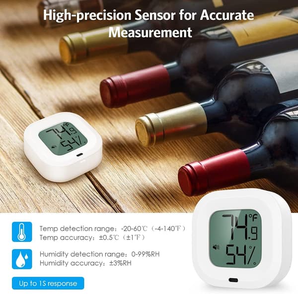 bluetooth hygrometer termometer, trådløs sensor med alarmnotifikation