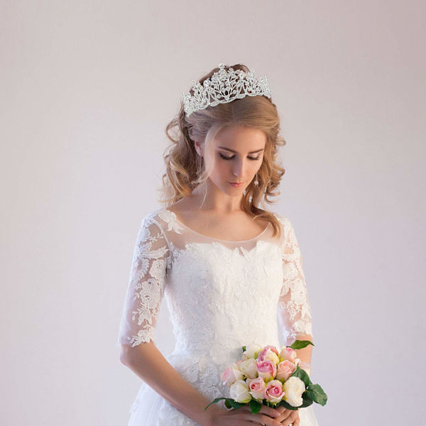 Krystallkrone Tiara, Bryllup Brud Rhinestone Krone, Krystaller Prinsesse Krone Tiara for Bryllup Krone Bryllup Prom Fest Bursdag