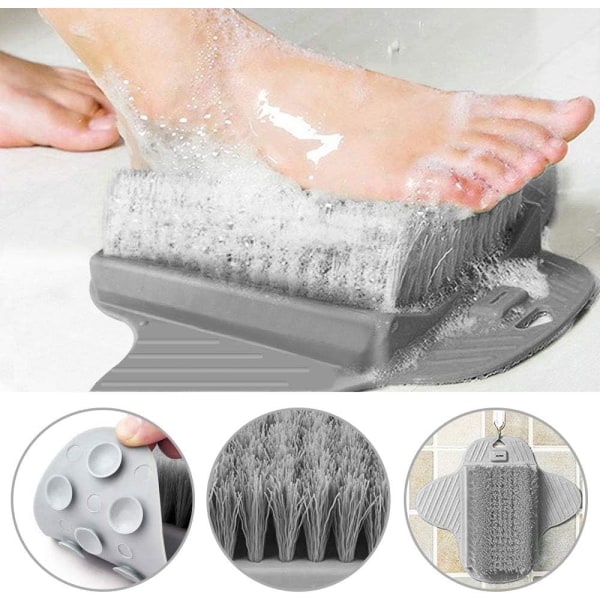 Fodskrubbebørste Fodmassager-massage-brusebørste med skridsikker sugekop og blød fodnål